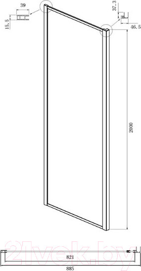 Изображение товара Душевая стенка Ambassador Forsa 90x200 / 90AX