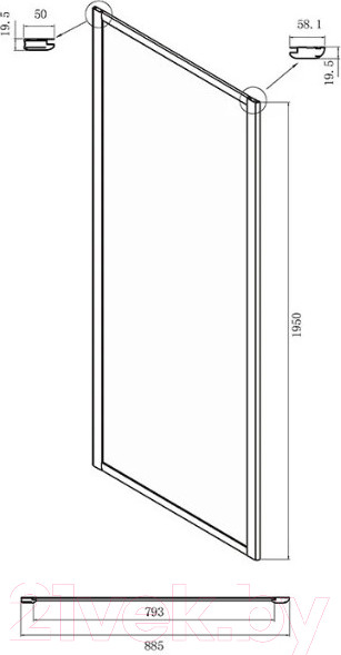 Изображение товара Душевая стенка Ambassador Forsa 90x195 / 90NX