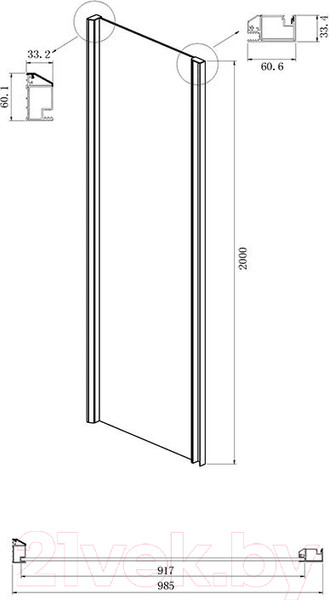 Изображение товара Душевая стенка Ambassador Intense 100x200 / 100IX