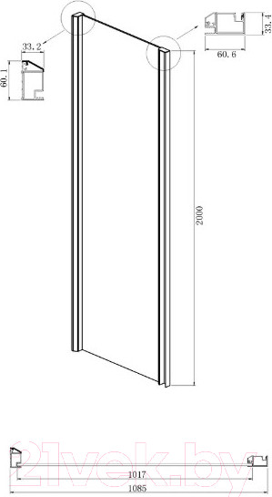 Изображение товара Душевая стенка Ambassador Intense 110x200 / 110IBB