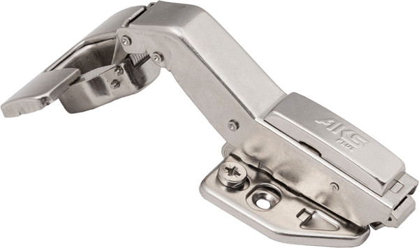 Изображение товара Петля мебельная AKS 45 градусов с доводчиком 45мм планка h0 clip-on 3D регулировка (угловая)