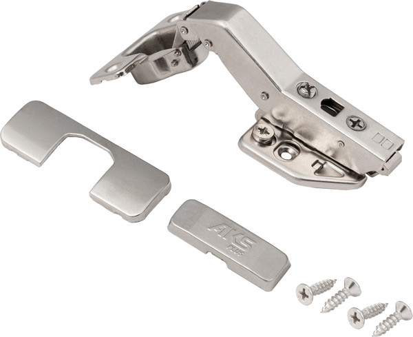 Изображение товара Петля мебельная AKS 45 градусов с доводчиком 45мм планка h0 clip-on 3D регулировка (угловая)