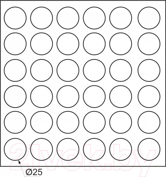 Изображение товара Протектор для мебели AKS Фетровая d25 1 лист 36шт (серый)