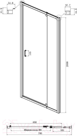 Изображение товара Душевой уголок Ambassador Elysium 80x100x200 / 111021102KX-100KX