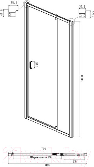 Изображение товара Душевой уголок Ambassador Elysium 90x100x200 / 111021103KX-100KX