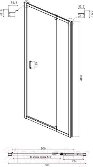 Изображение товара Душевой уголок Ambassador Elysium 90x80x200 / 111021103KX-80KX