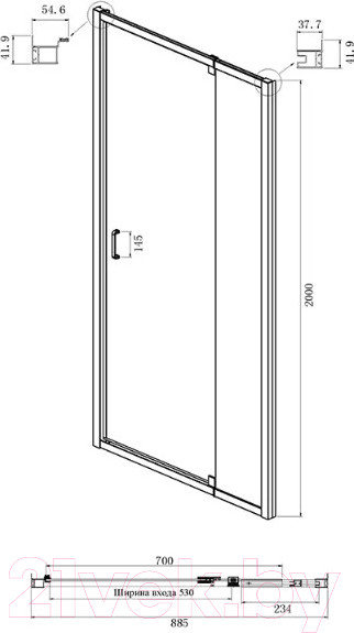 Изображение товара Душевой уголок Ambassador Elysium 90x90x200 / 111021103KX-90KX