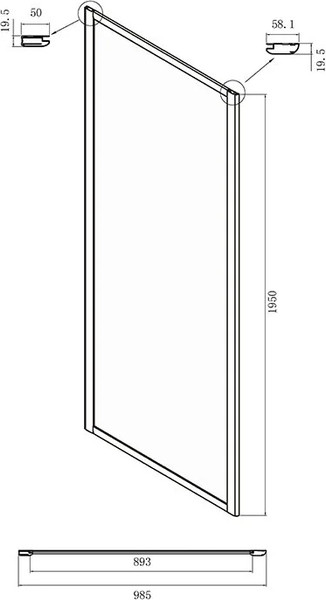 Изображение товара Душевой уголок Ambassador Forsa 100x100x195 / 17021101NX-100NX