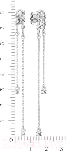Изображение товара Серьги из серебра ZORKA 0310412 (с фианитами)
