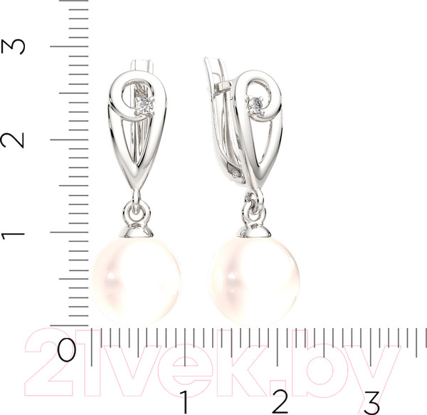 Изображение товара Серьги из серебра ZORKA 0310330 (с фианитом и жемчугом)