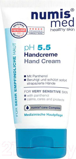 Изображение товара Крем для рук Numis Med Для чувствительной кожи с пантенолом pH 5.5 / 40213060 (75мл)