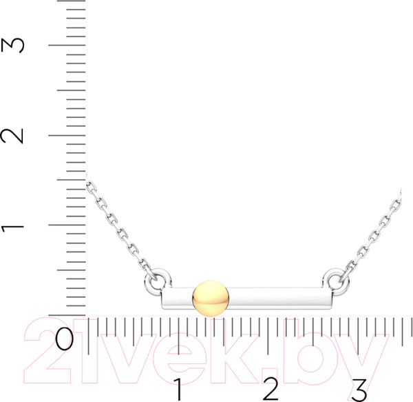 Изображение товара Колье из серебра ZORKA 0540019.G14K (45см, с золотой вставкой)