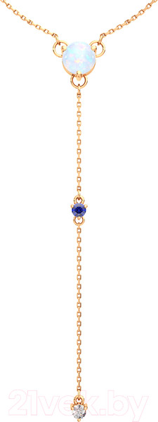 Изображение товара Колье из розового золота ZORKA 550068.14K.R (45см, с фианитом и опалом)