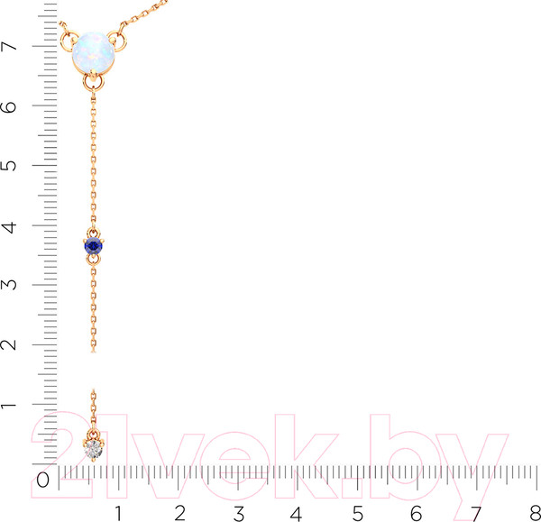 Изображение товара Колье из розового золота ZORKA 550068.14K.R (45см, с фианитом и опалом)