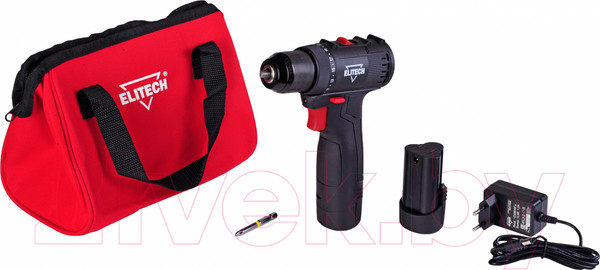 Изображение товара Аккумуляторная дрель-шуруповерт Elitech ДА 10.8БЛ2 204842