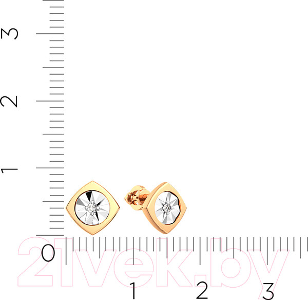 Изображение товара Серьги из комбинированного золота ZORKA 3D00215.14K.B.ZZ (с бриллиантами)