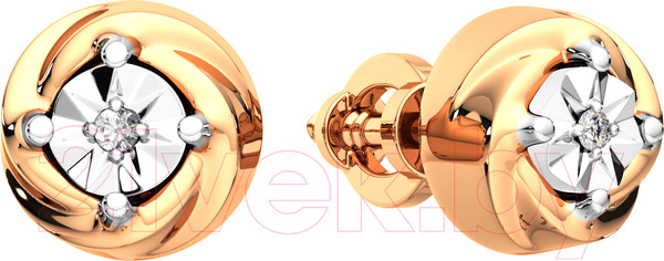 Изображение товара Серьги из комбинированного золота ZORKA 3D00286.14K.B.ZZ (с бриллиантами)