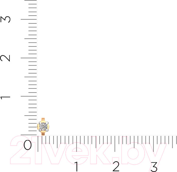 Изображение товара Моносерьга из розового золота ZORKA 3D00463.14K.R (с бриллиантом)