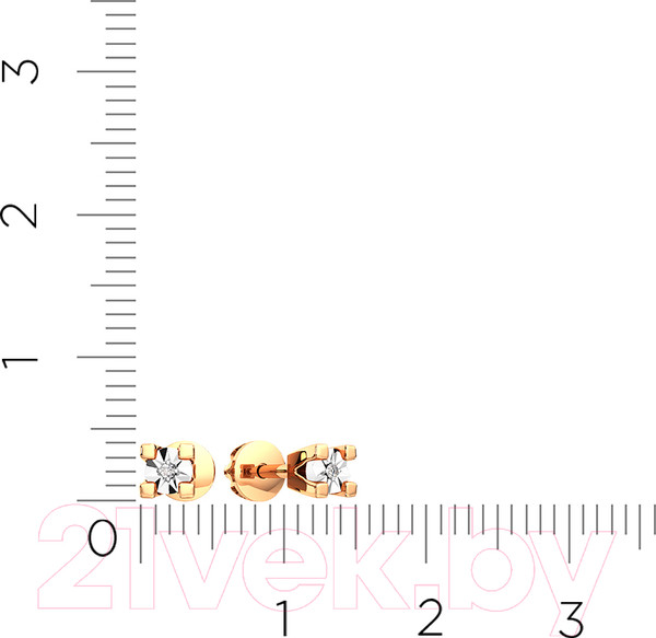 Изображение товара Серьги из комбинированного золота ZORKA 3D00492.14K.B.ZZ (с бриллиантами)