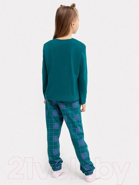 Изображение товара Пижама детская Mark Formelle 567740 (р.128-64, темно-зеленый/зеленая клетка)
