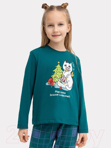 Изображение товара Пижама детская Mark Formelle 567740 (р.128-64, темно-зеленый/зеленая клетка)
