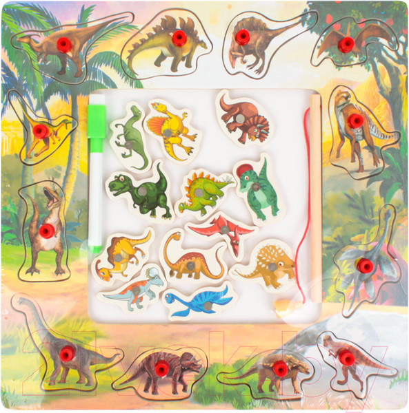 Изображение товара Развивающий игровой набор Darvish Вкладыш-рыбалка. Динозавры / SR-T-3702-7