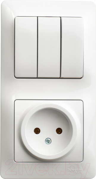 Изображение товара Блок выключатель+розетка Systeme (Schneider) Electric Glossa GSL000176