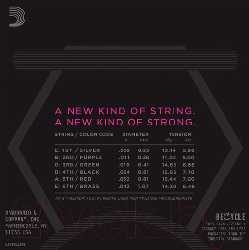 Изображение товара Струны для электрогитары D'Addario NYXL0942