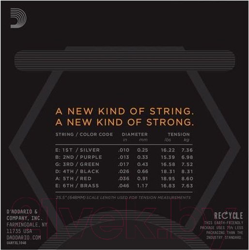 Изображение товара Струны для электрогитары D'Addario NYXL1046