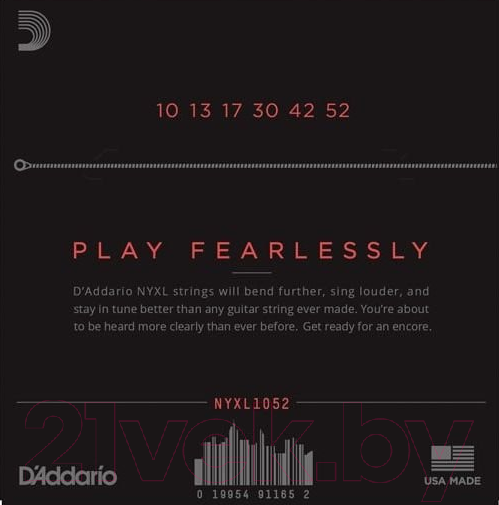 Изображение товара Струны для электрогитары D'Addario NYXL1052