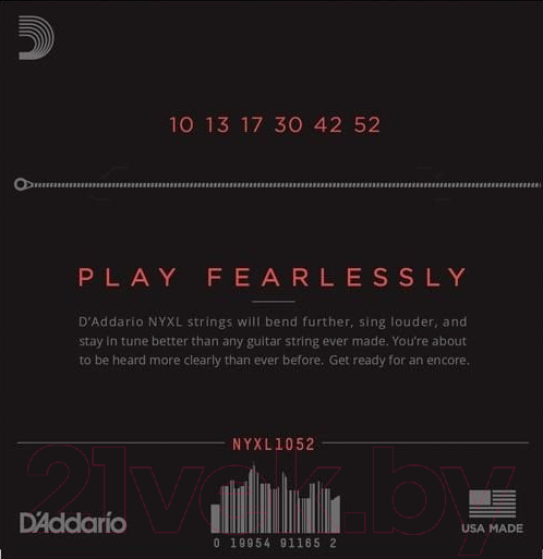 Изображение товара Струны для электрогитары D'Addario NYXL1052