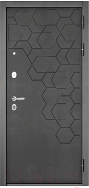 Изображение товара Входная дверь Mastino PP1 Trust Eco PP антрацит букле/бетон темный/белый софт (96x205, правая)