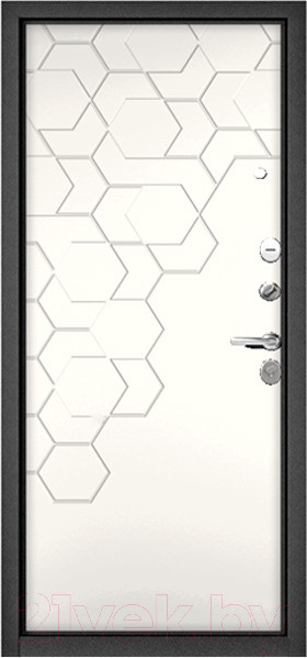 Изображение товара Входная дверь Mastino PP1 Trust Eco PP антрацит букле/бетон темный/белый софт (96x205, правая)