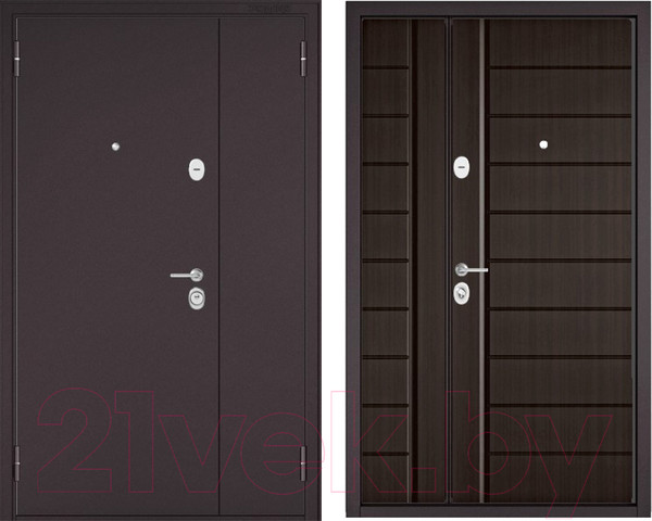 Изображение товара Входная дверь Mastino Mega Mass MP1 MP шоколад букле/венге (120x205, левая)