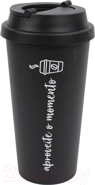 Изображение товара Стакан для горячих напитков Darvish С крышкой / SR-H-1664-2 (черный)