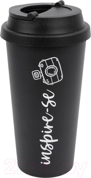 Изображение товара Стакан для горячих напитков Darvish С крышкой / SR-H-1664-3 (черный)