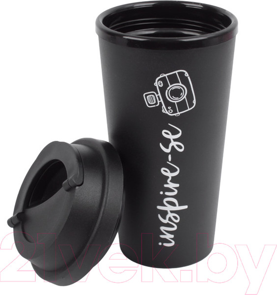 Изображение товара Стакан для горячих напитков Darvish С крышкой / SR-H-1664-3 (черный)