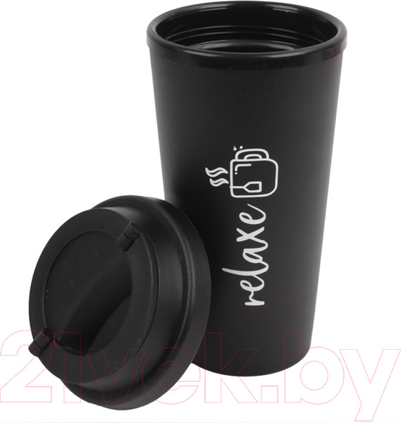 Изображение товара Стакан для горячих напитков Darvish С крышкой / SR-H-1664-4 (черный)