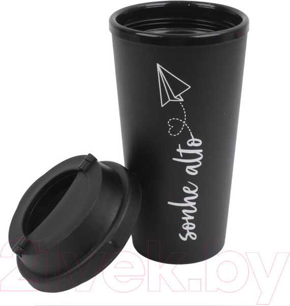 Изображение товара Стакан для горячих напитков Darvish С крышкой / SR-H-1664-1 (черный)