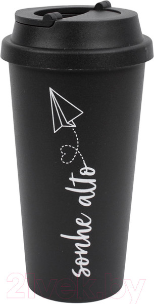 Изображение товара Стакан для горячих напитков Darvish С крышкой / SR-H-1664-1 (черный)