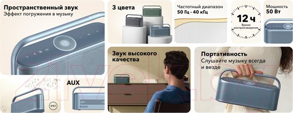 Изображение товара Портативная колонка Anker SoundCore Motion X600 / SDC-A3130031-BL (синий)