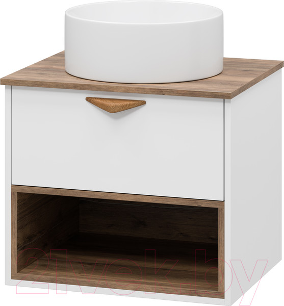 Изображение товара Тумба под умывальник Brevita Bergen 60 / BER-07060-19-01-1Я (белый/темное дерево)