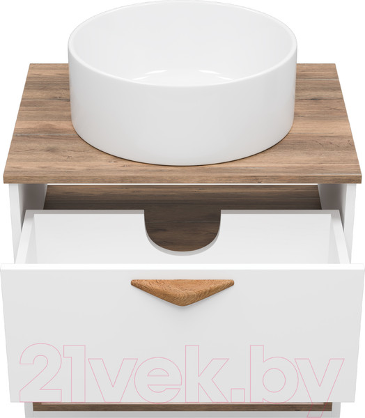 Изображение товара Тумба под умывальник Brevita Bergen 60 / BER-07060-19-01-1Я (белый/темное дерево)