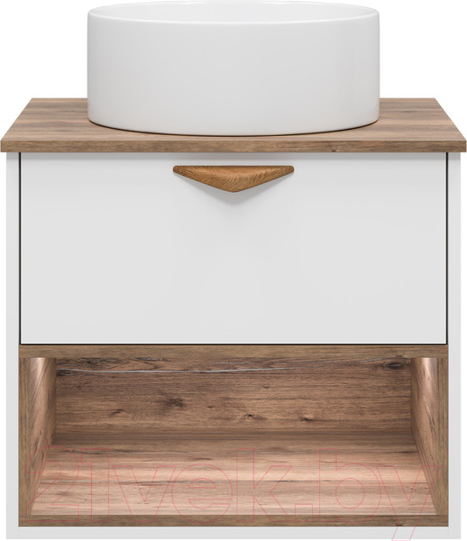 Изображение товара Тумба под умывальник Brevita Bergen 60 / BER-07060-19-01-1Я (белый/темное дерево)