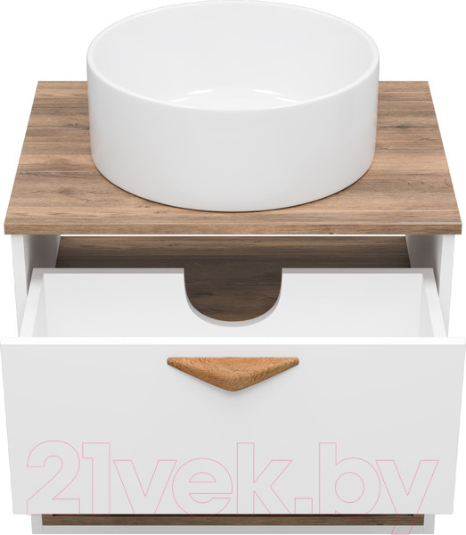 Изображение товара Тумба под умывальник Brevita Bergen 60 / BER-07060-19-01-1Я (белый/темное дерево)