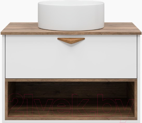 Изображение товара Тумба под умывальник Brevita Bergen 80 / BER-07080-19-01-1Я (белый/темное дерево)