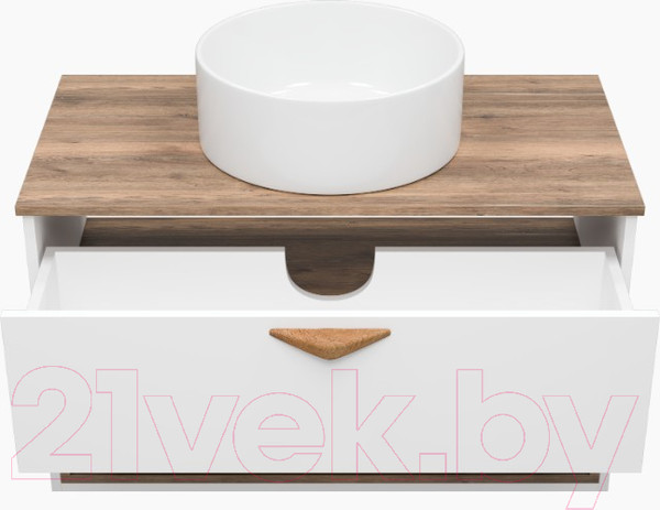 Изображение товара Тумба под умывальник Brevita Bergen 90 / BER-07090-19-01-1Я (белый/темное дерево)