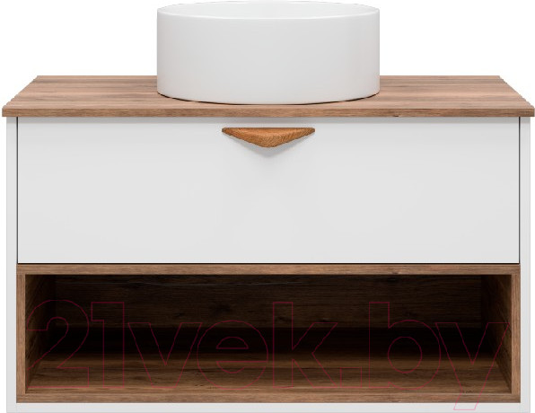 Изображение товара Тумба под умывальник Brevita Bergen 90 / BER-07090-19-01-1Я (белый/темное дерево)