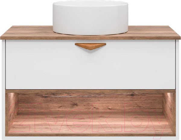 Изображение товара Тумба под умывальник Brevita Bergen 90 / BER-07090-19-01-1Я (белый/темное дерево)