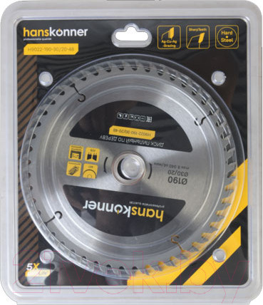 Изображение товара Пильный диск Hanskonner H9022-190-30/20-48
